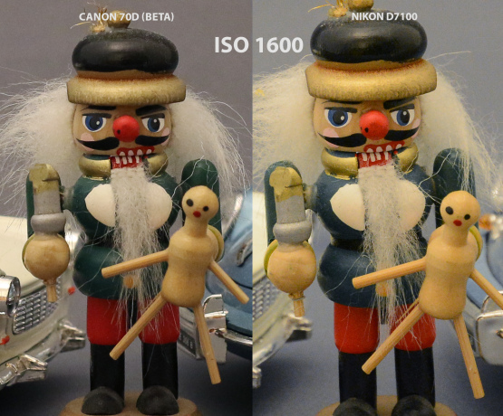 Canon 70D vs Nikon D7100 ISO 1600