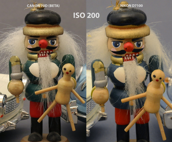 Canon 70D vs Nikon D7100 ISO 200