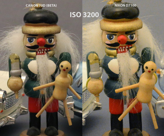 Canon 70D vs Nikon D7100 ISO 3200