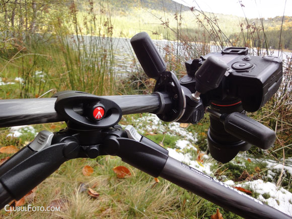 Manfrotto 190CXPRO3 la lucru, fotografie macro