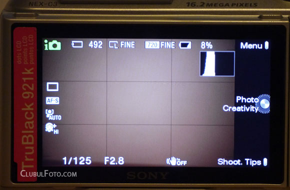 Sony NEX-C3: Asa se vede imaginea pe ecranul LCD