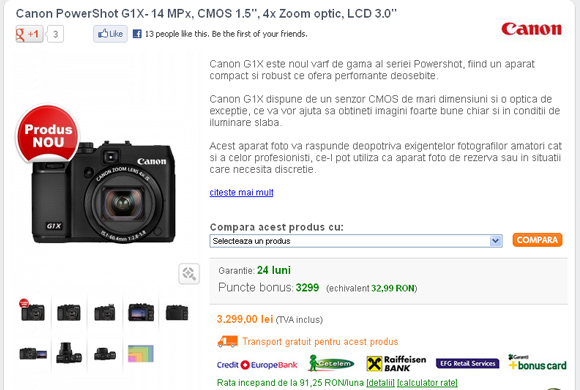Canon G1X - Click pentru detalii si pret