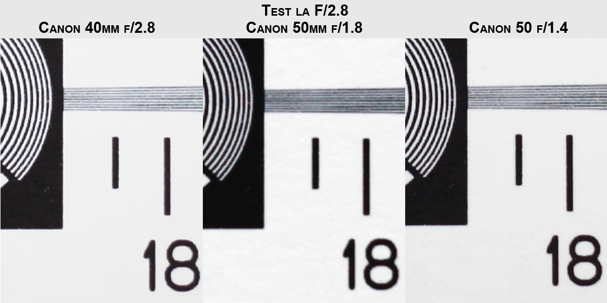 Comparatie la F2.8 – ZONA CENTRALA