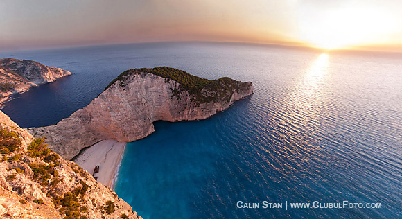 Panorama Navagio la apus