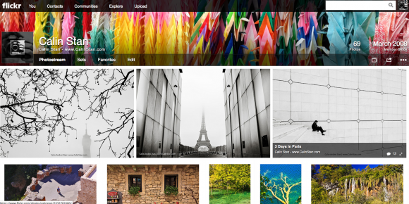 Noua pagina de profil de pe Flickr